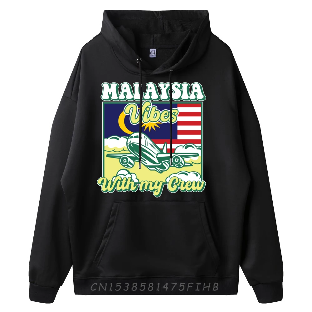 Travel Malaysia Vibes With My Crew Malaysia Plain Hoodie Male Skin-Friendly And Soft Men's Sweatshirts Valentines Day