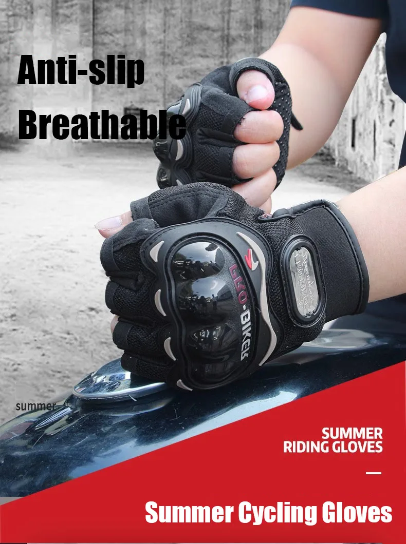

Motorcycles Half-finger Gloves Anti-Slip Cycling Anti-collstion Fist Shell Gloves MTB Road Bike Gloves Sport Outdoor Gloves