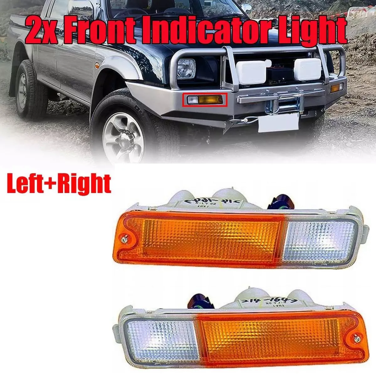 1 Pair Car Front Bumper Fog Light Bar Lamp Indicator Blinker Lights for Triton Ute Series 1 2 3 109133