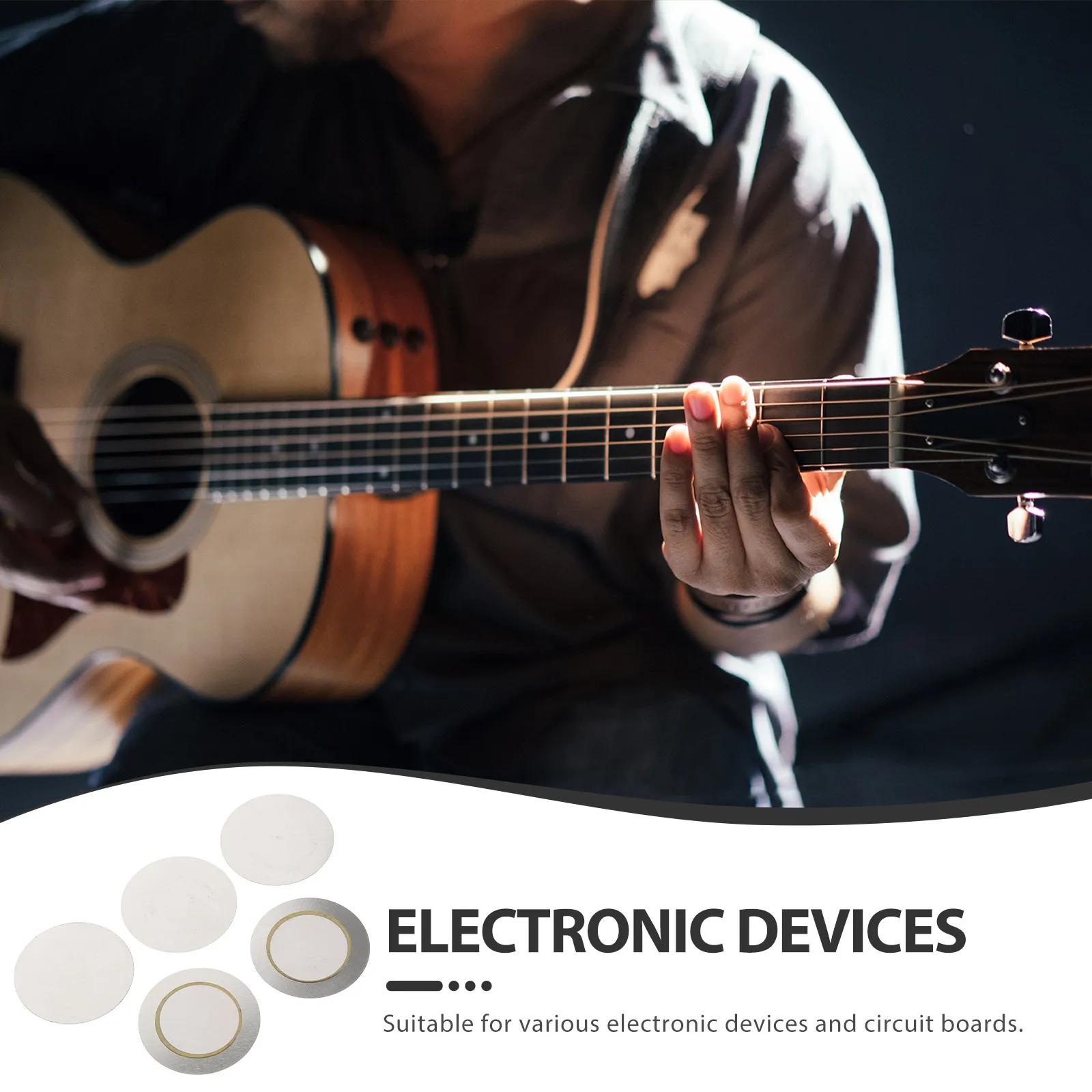 30Pcs Guitar Buzzer Piezoelectric Ceramic Acoustic Pickup Transducer Low Voltage Piezo Disc Sensor Guitar Accessory