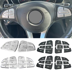 Car Steering Wheel Button Covers Trim Stickers Fit For Mercedes Benz GLC X253 C Class W205 CLA GLA A Class X156 C117 W176
