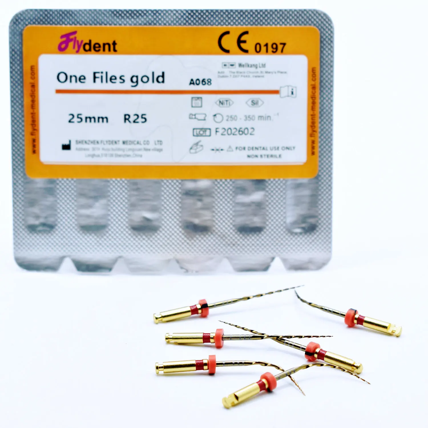 Dental Gold Flexible Endo Rotary Files One Files Dental Endo NITI Rotary File Root Canal Operation Endodontic Files