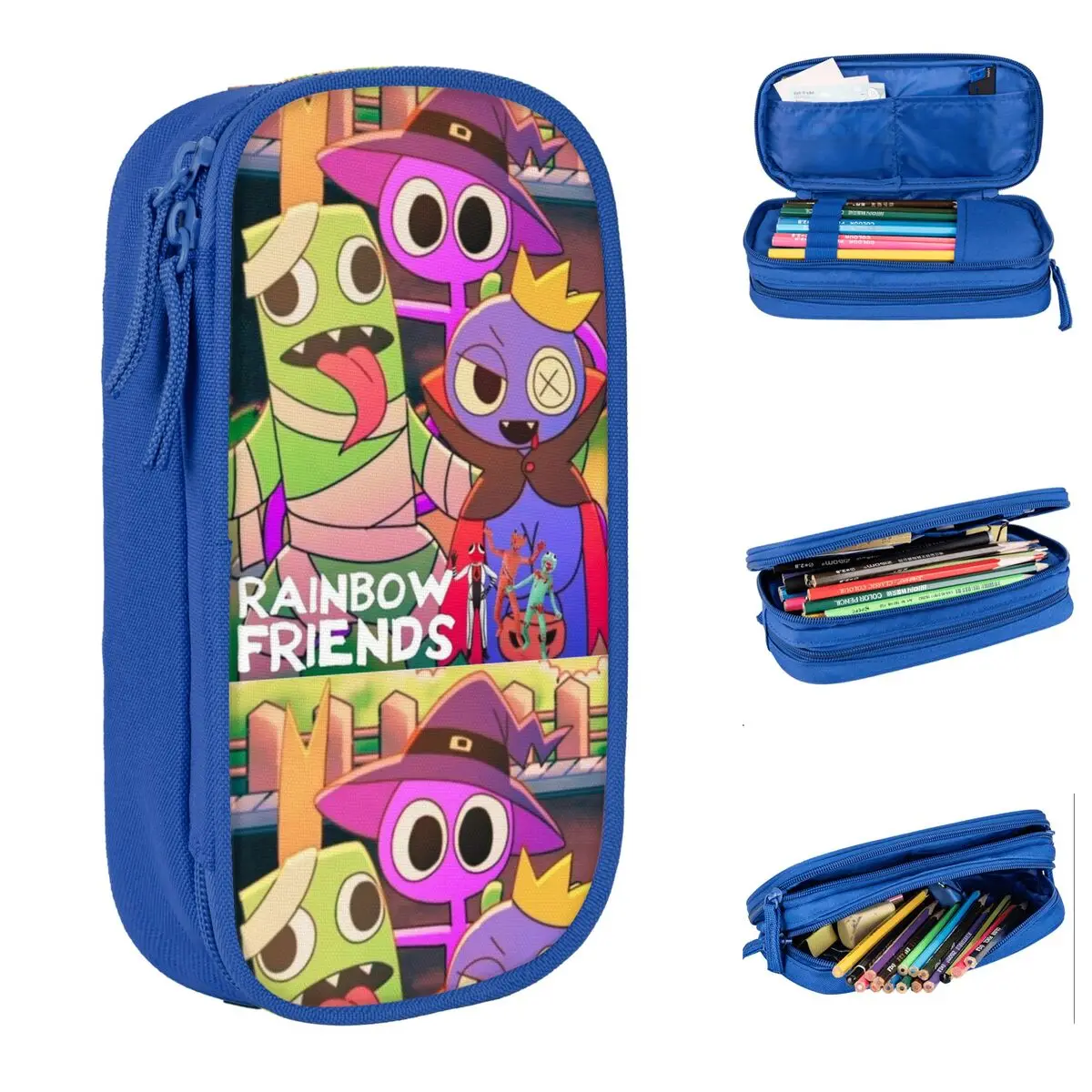 Rainbow Friends Pencil Cases Spooky Ghost Creepy Pencil Box for Student Large Storage Bags School Supplies Gifts Stationery