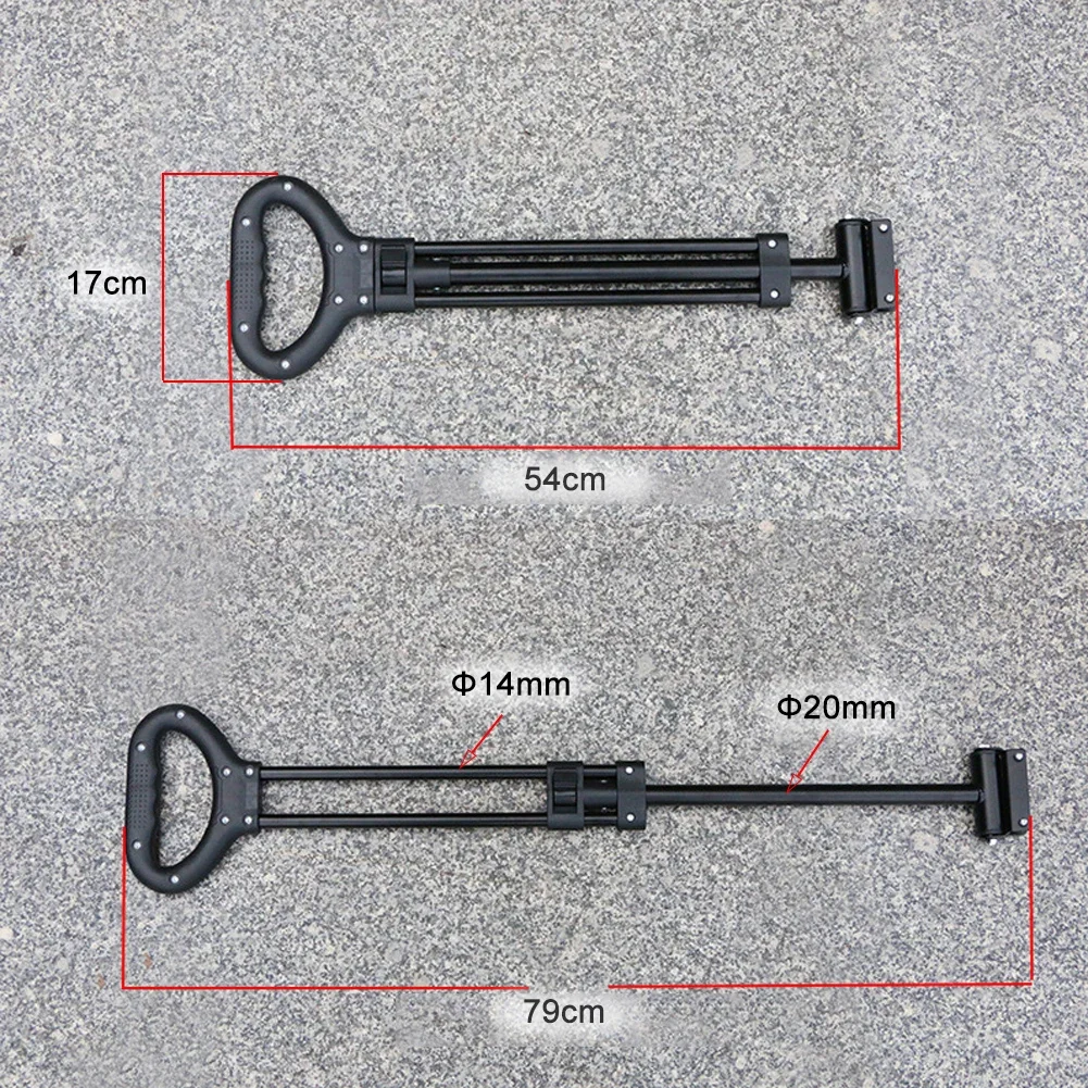 Imagem -02 - Carrinho Quente Puxar Alça Ajuste Perfeito Acampamento ao ar Livre Vagão Carrinho de Reposição Haste Telescópica com Peças Alça de 7.9 Polegadas