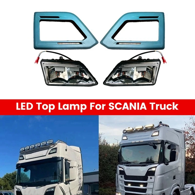 

1Pair LED Top Lamp For SCANIA Truck Spare Parts Doom Fog Lights LH 2535366+ RH 2535367 And Doom Lights Decoratoin