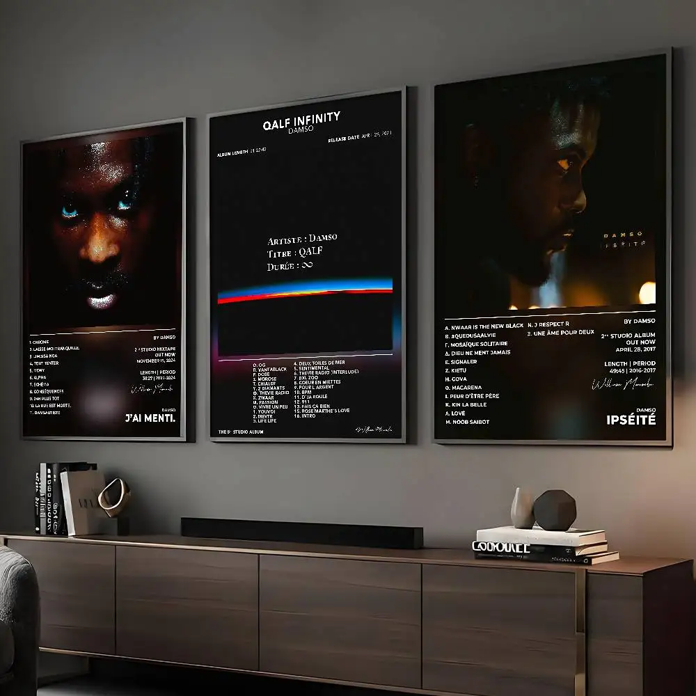 Rapper Damso Poster, klebriger Wandkunstdruck, wasserdicht, für Zuhause, Wohnzimmer, Schlafzimmer, Bar, ästhetisches Dekor