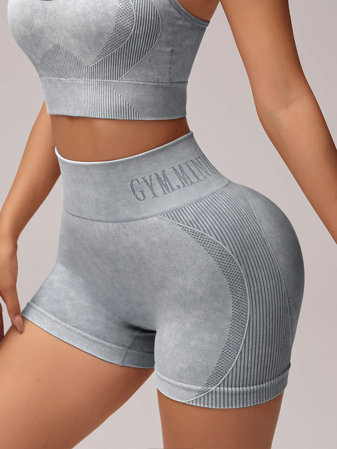 Damen Sand-Wash High-Waist Yoga-Shorts mit Bauchkontrolle und Po-Lifting-Effekt, Hochelastische Slim-Fit Sporthose für Laufen, Fitness und Workout – Detail 24