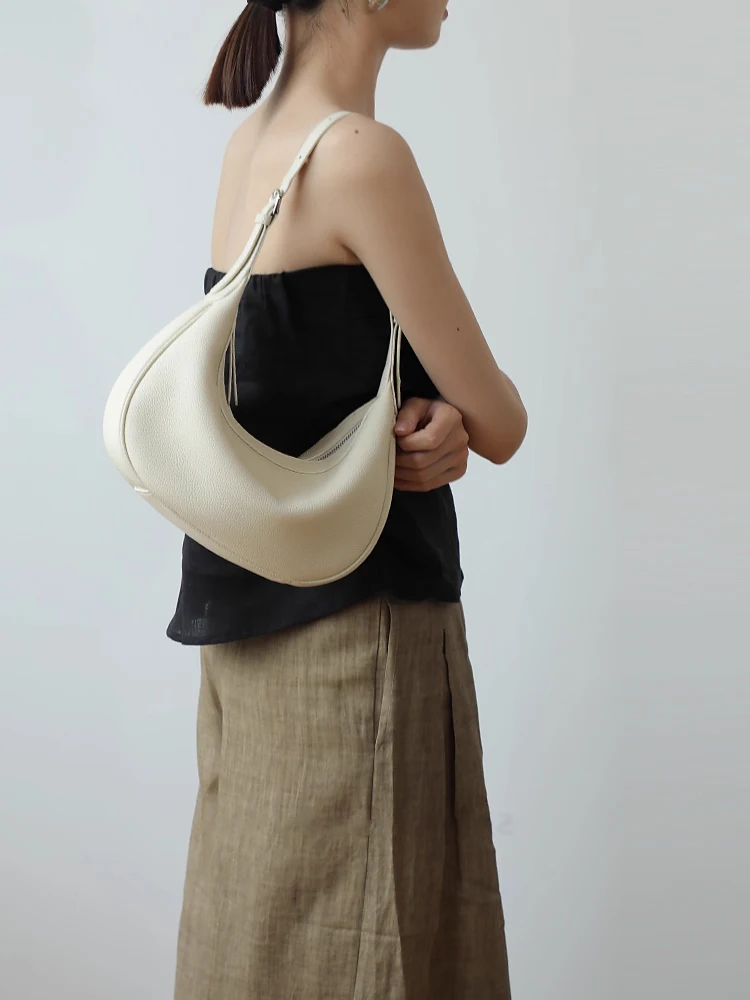 

2025 Autumn New Women’s Handbag Genuine Leather Fashion Shoulder Bag Casual Hobo Bag