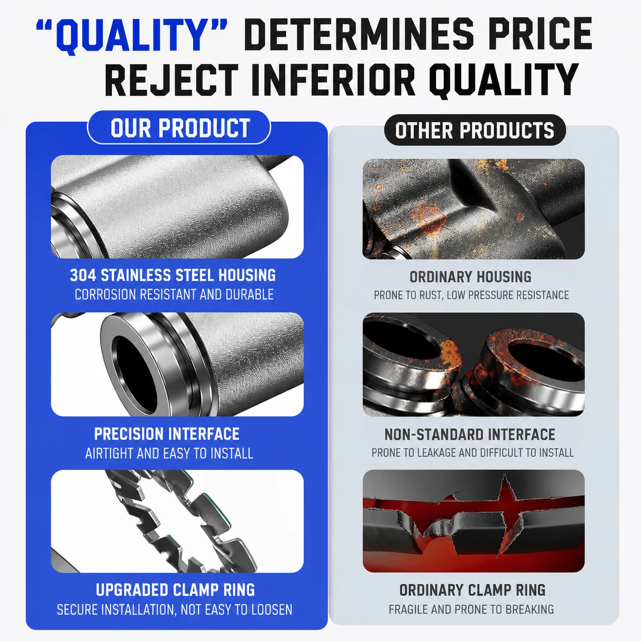 PY Series 304 Stainless Steel Pneumatic Y Type Push In Fitting Quick Connect Air Tube Hose Connector PY4 PY6 PY8 PY10 PY12 PY14