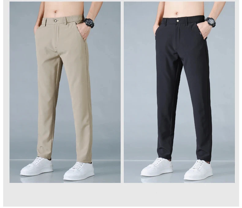 Herren Freizeithosen Korea Mode Sommer Slim Fit Hosen Hochwertige Elastische Taille Gerade Golf Sporthosen Herrenbekleidung – Detail 8