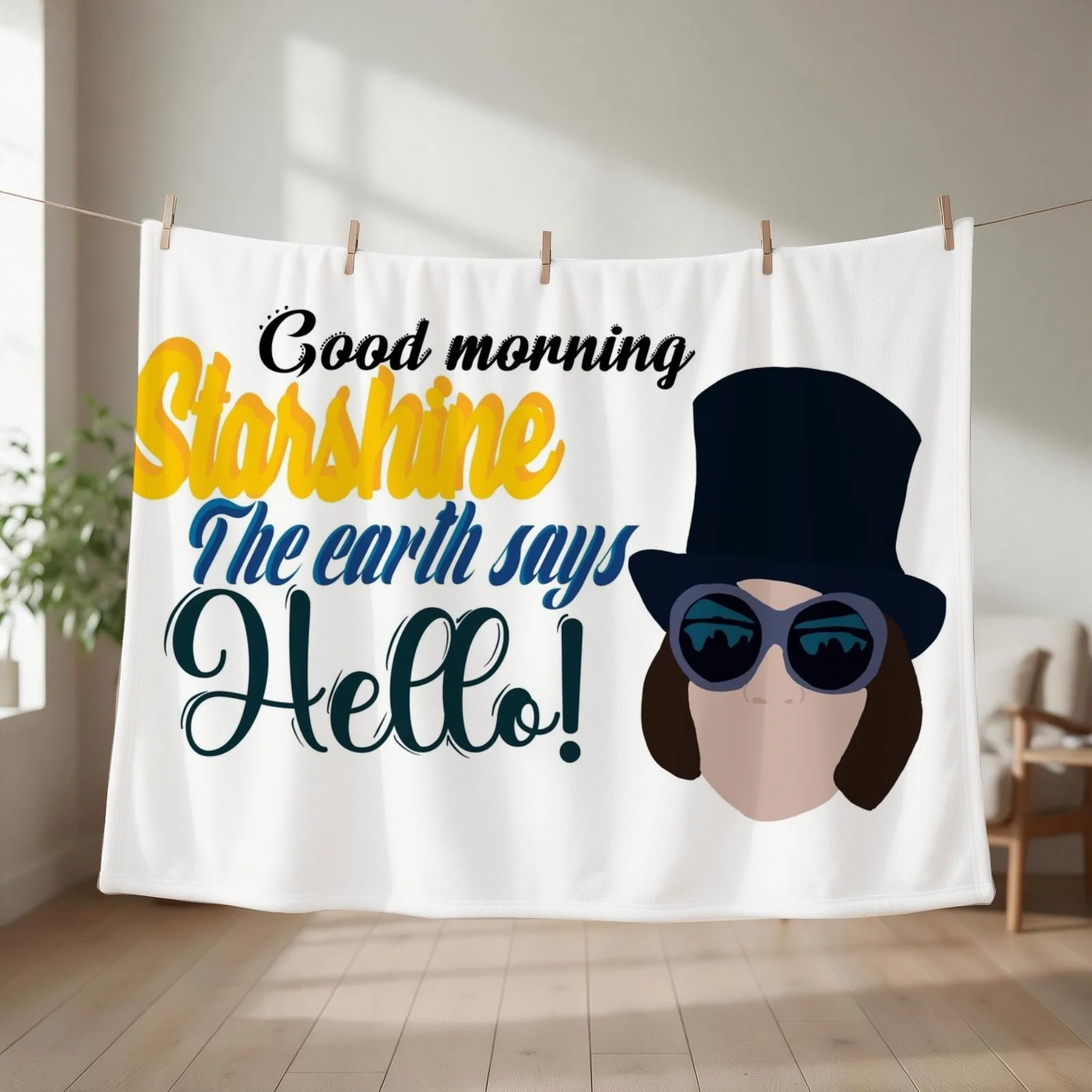Good morning starshine the earth says hello ! Throw Blanket Luxury St Thermal Luxury Designer cosplay anime Blankets