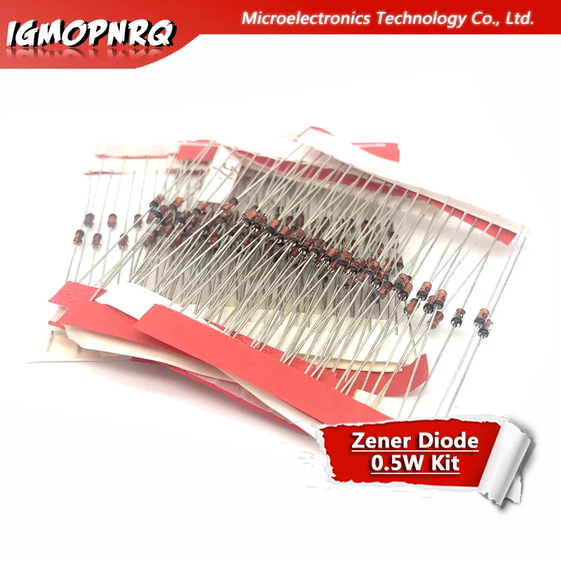14value*10PCS 140PCS 0.5W regulator 3.3v-30v 1/2w Zener Diode component kit 3.3V 4.7V 5.1V 6.2V 6.8V 7.5V 8.2V 9.1V 10V 15V 30V