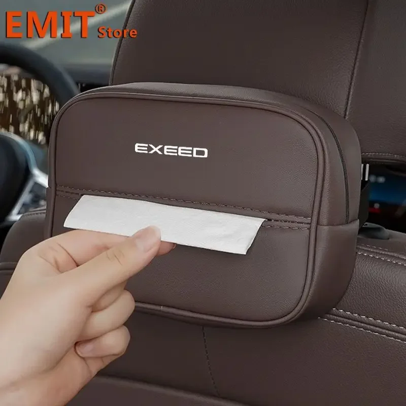 

Tissue Box for Chery Exeed RX LX TX TXL VX ET-i Soft Napkin Case Car Paper Storage Boxes Holder Interior Bag for In The Car Seat