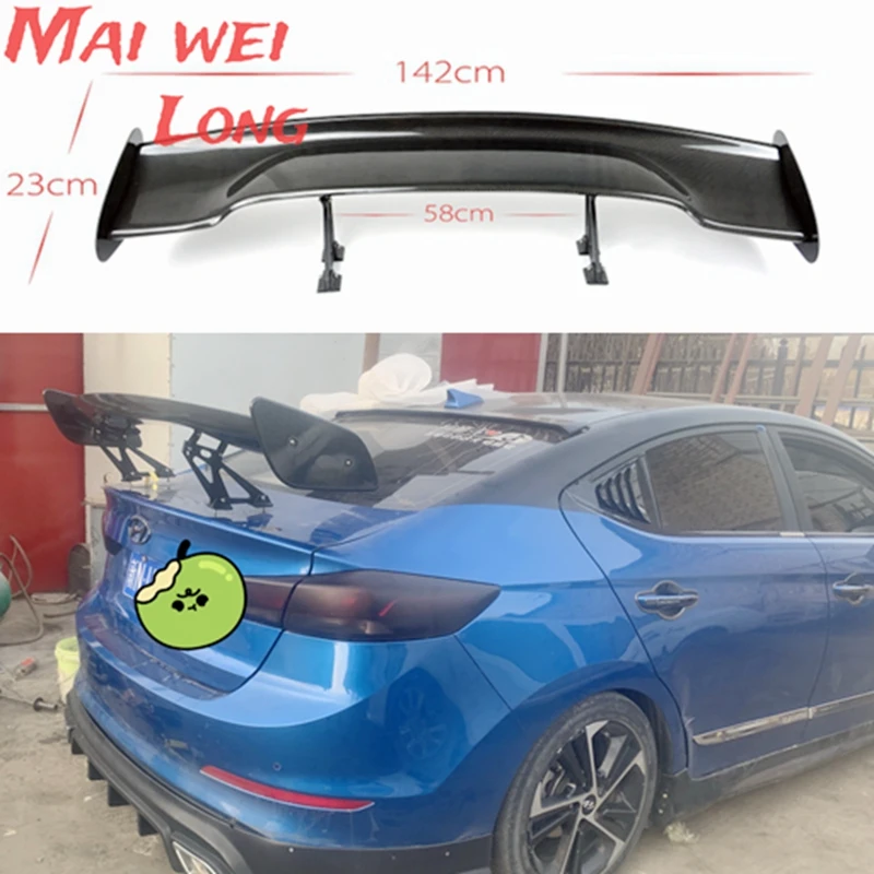 

Спойлер из углеродного волокна в стиле GT, универсальный спойлер седана для Hyundai Honda Toyota Chevrolet Nissan Mitsubishi Lancer 2014-2018