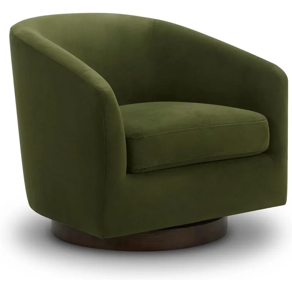 

Accent Chair, Round Barrel Chair in Fabric for Living Room Bedroom, Forest Green, Swivel Velvet Accent Chair Armchair