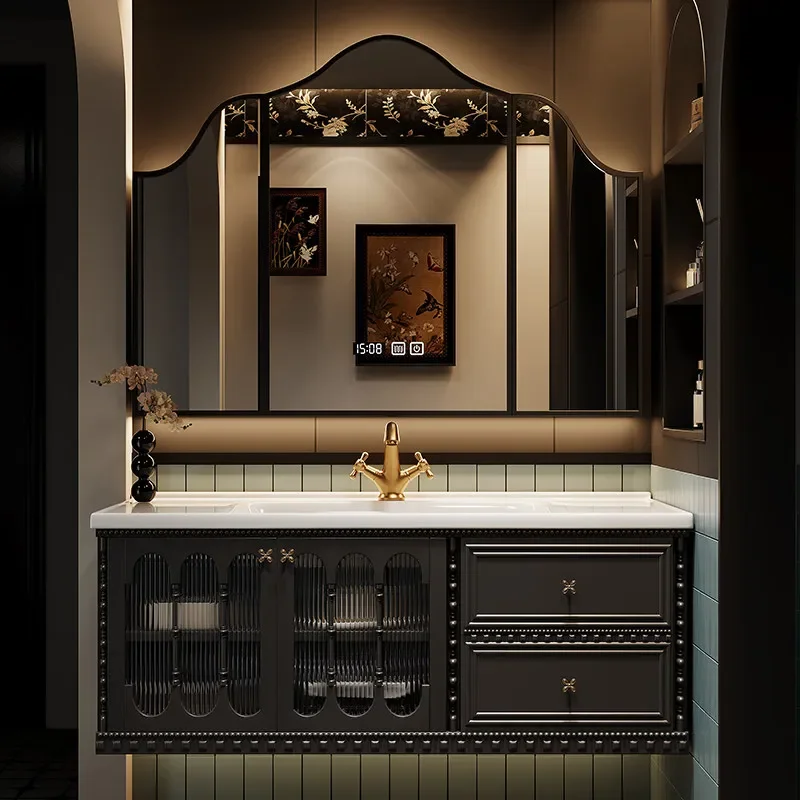 

Bathroom Cabinet Combination Bathroom Slate Wash Desk Hand Wash
