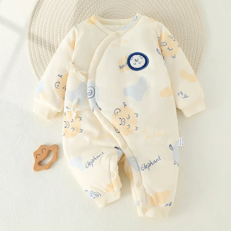

Newborn Baby Bodysuits Autumn And Winter Long Sleeve Cute Cartoon Pattern Bodysuits Boys Girls Warm And Comfortable Bodysuits