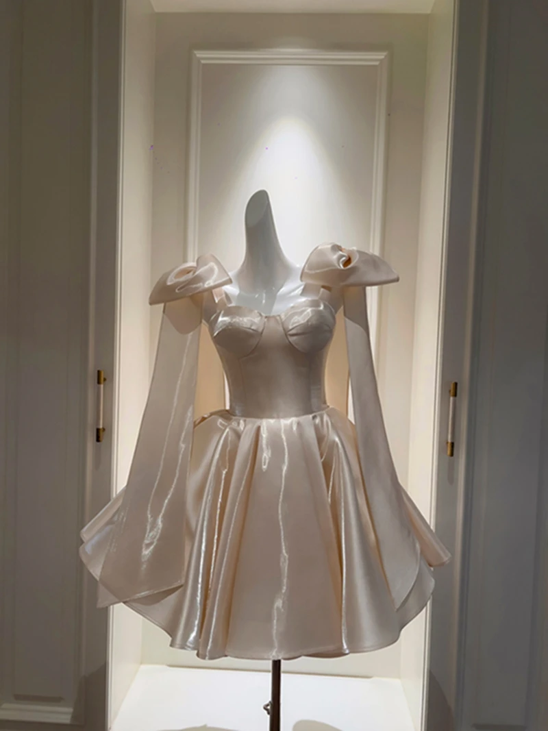 

Ele Glossy Winter Birthday Dr Korean Sle Sweet Spicy Waist-Cinching Knot Anti-Aging Full Skirted Cotail ...