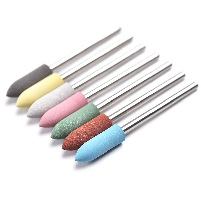 10 Stuks Rubber Nail Boren Grijs Elektrische Nagelvijl Polijstmachine Frees Manicure Pedicure Nail Buffer Polijstmachine Grinder Tool