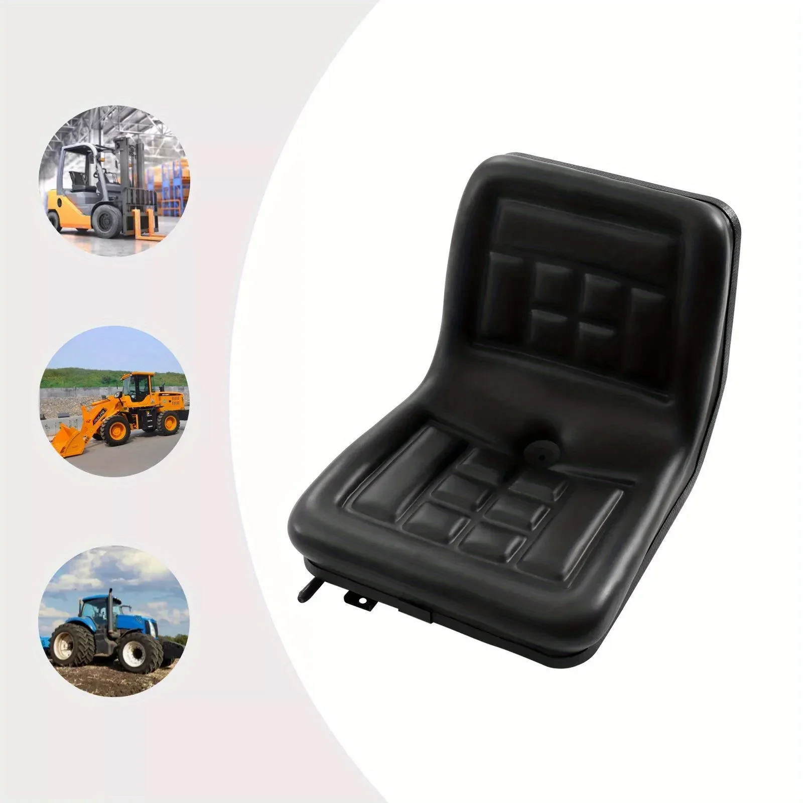 Universal Central Drain Hole Skid Steer Seat With Mounting Bolt For Tractors NEW