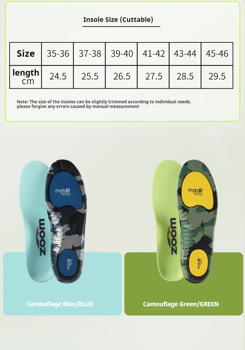 Neue, hochelastische, stoßdämpfende Einlegesohlen, atmungsaktiv, rutschfest, für Sport, mit Fußgewölbestütze, orthopädische Schuhpolster, 1 Paar. – Detail 8