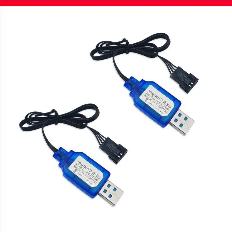 

D46B USB Charging Cable 7.4V for Toys and with LED and SM2.0 3P 4P XH 3P Plug