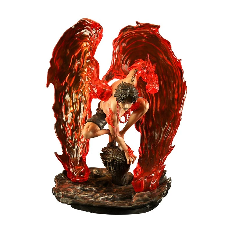 Figurine de dessin animé ONE PIECE, 28cm, Portgas D Ace Reborn des cendres, modèle périphérique, ornements de décoration, cadeaux de noël pour enfants, jouets