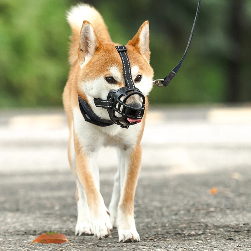 Weiche Silikon-Maulkorb für Hunde, Anti-Biss-Kau-Maske, atmungsaktiver Korb-Maulkorb, strapazierfähige, robuste Maske, Hundebedarf