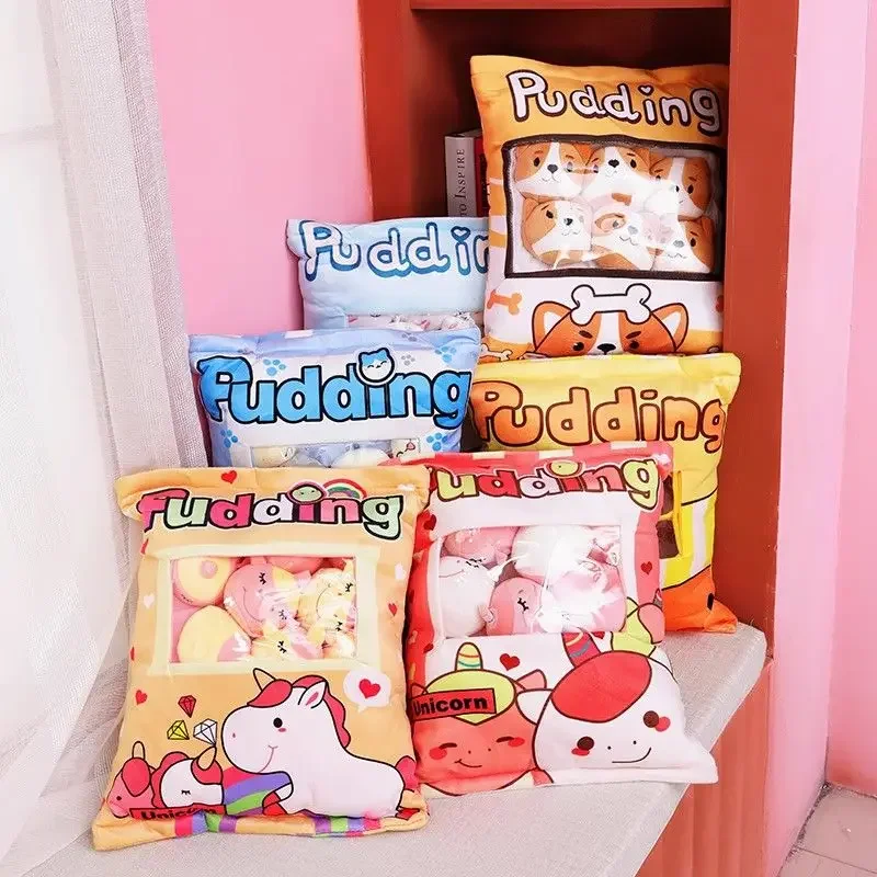 Super Cute Ins Bag of Rabbit Biscuits Plush Toys Super Soft Creative Kawaii Little Horse Baoli Snack Doll Pillow Girl Heart Doll