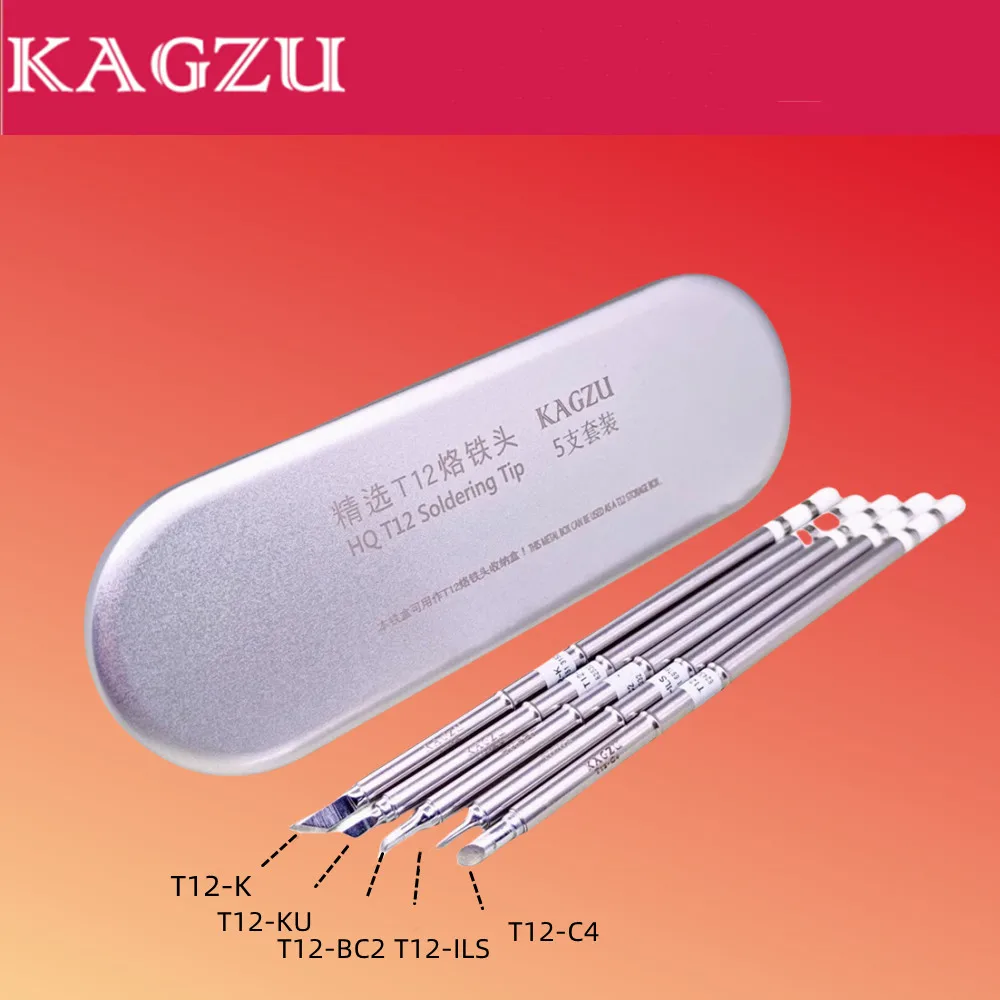 5 Pcs T12 Series Solder Iron Tips For Hakko FX951 BAKON 950D Soldering Station  Replacement Various models of Tip Electric