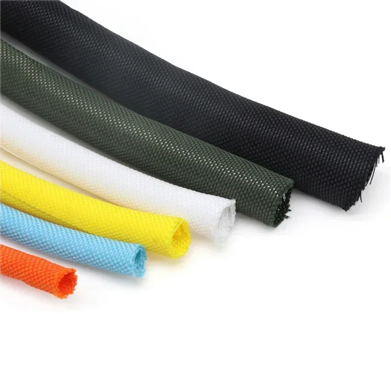 1/2/5m Self Closing PET Expandable Braided Sleeve Insulated Wrap Self Close Sleeved Cable Protecter Self-Closed Cable Organiser