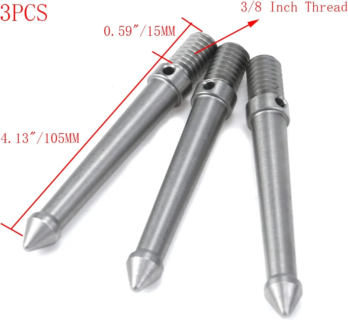 3Pcs 3/8 or 1/4 Thread Stainless Steel Spike Camera Accessories Tripod Ground Spike Metal Spike Mount Adapter Tripod Monopod