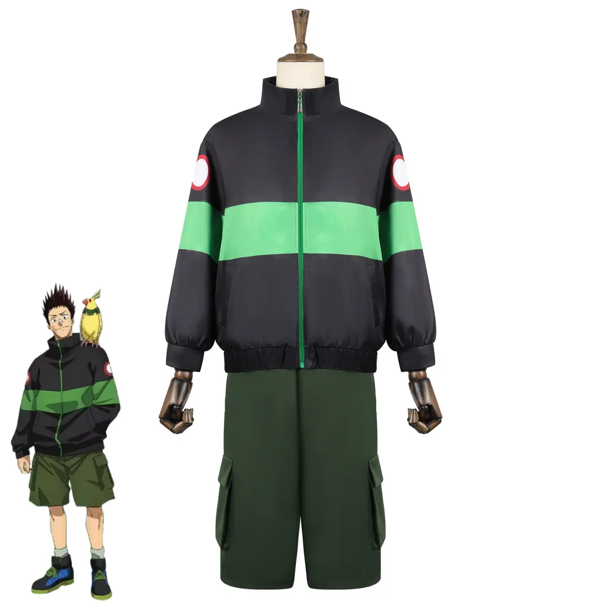 Anime Sakamoto Days Heisuke Mashimo Cosplay Costume Black Coat Military Green Pants Uniform Man Woman Halloween Party Suit - view 3
