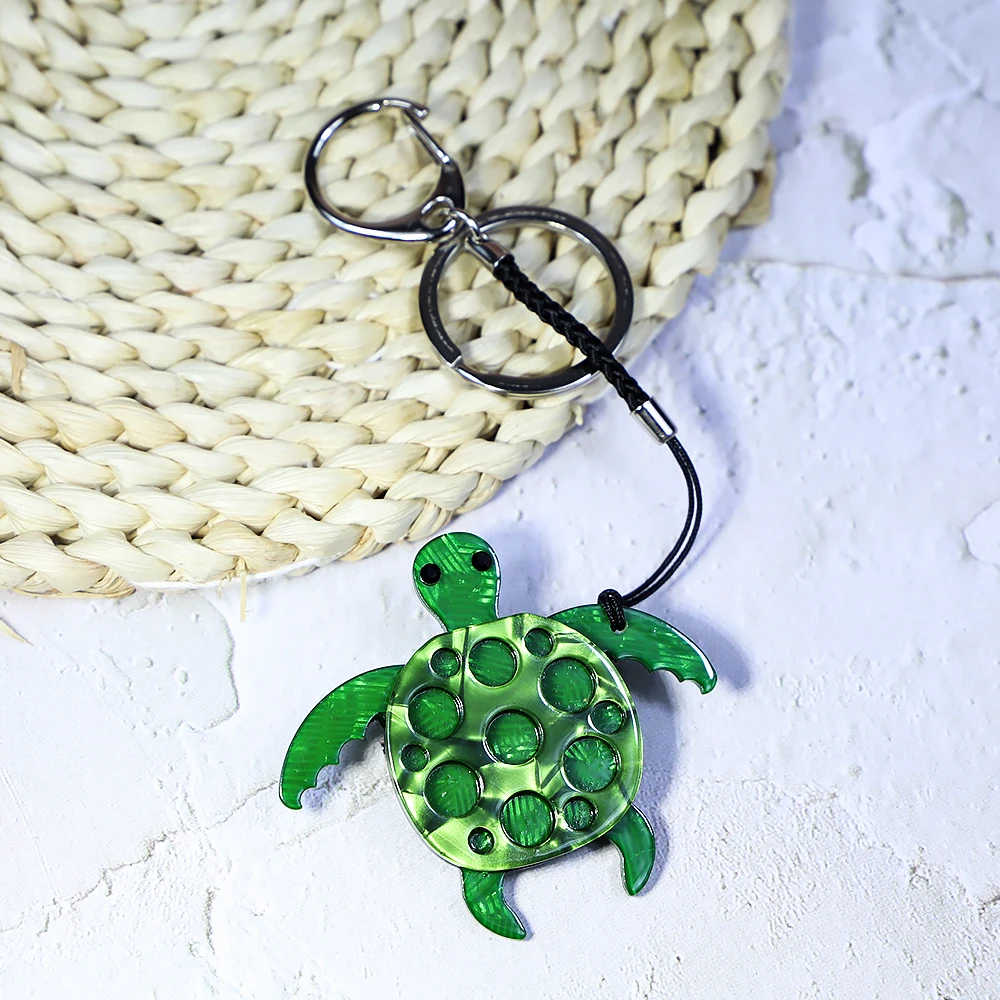 New Vivid Animal Sea Turtle Cute Keychain Handmade Arcylic Car Key Women Bag Accessories Jewelry Gifts Wholesale