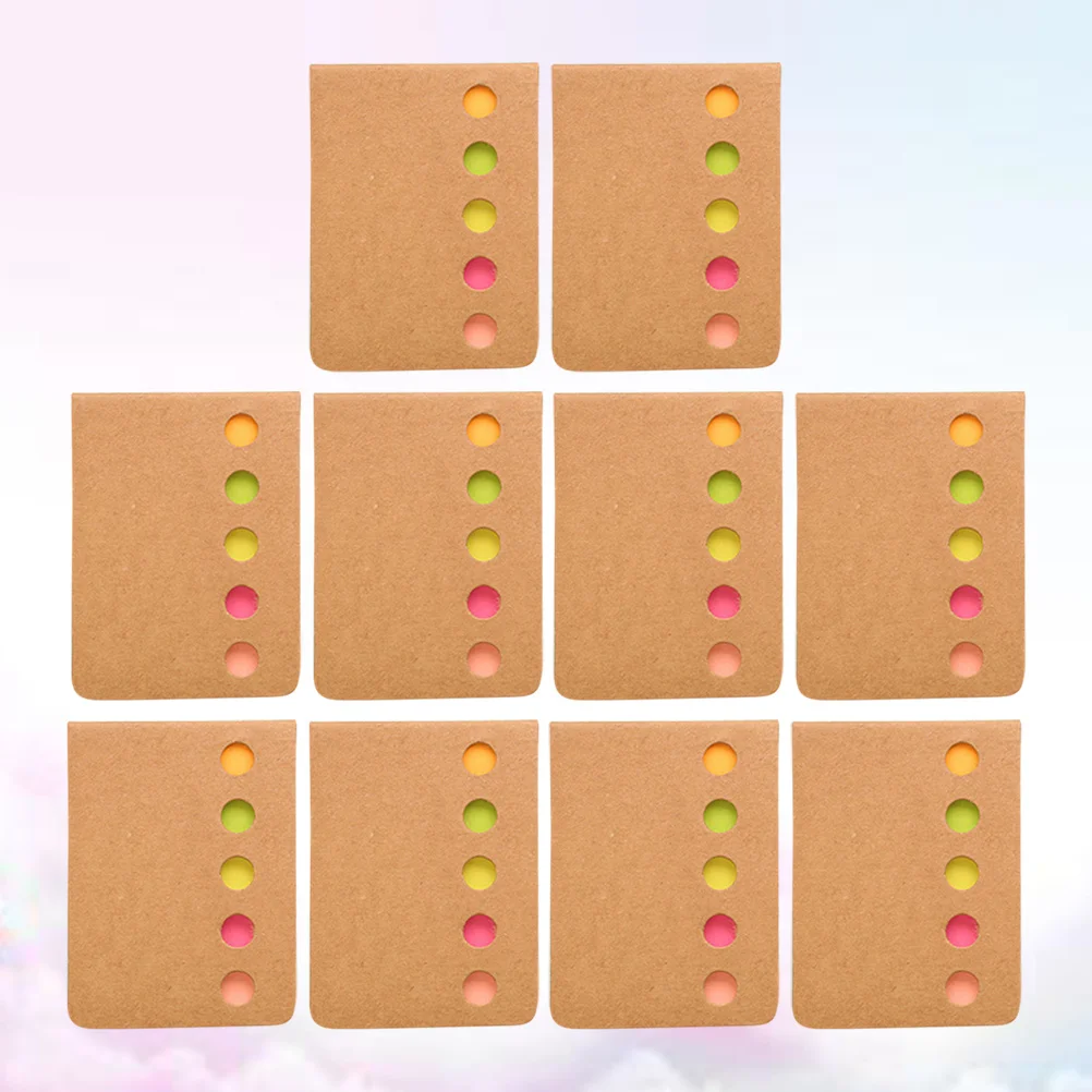 

10 Pcs Cowhide Notes Work Desk Pads Stationery Labels Self Stick Notepad Self-stick Paper Stickers Kraft