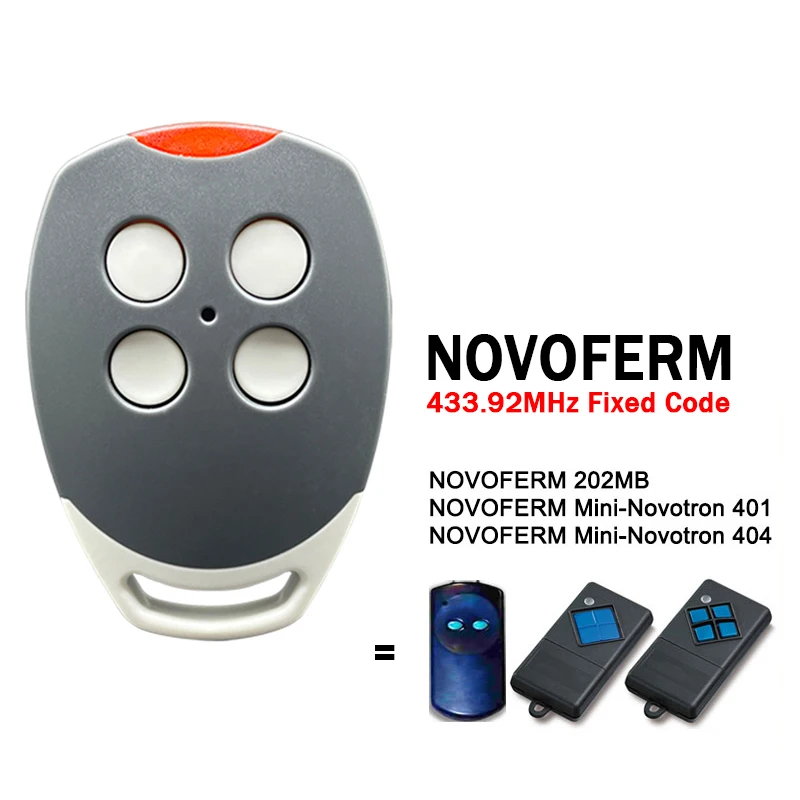 

Clone NOVOFERM 202MB Mini-Novotron 401 404 Garage Door Remote Control 433.92MHz Barrier Gate Control Opener Hand Transmitter