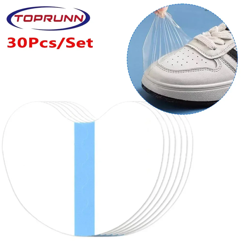 30/90Pcs Shoe Toe Rain Stickers Clear Films Shoe Head Stain Removal Wear Resistant Dirt Resistant Waterproof Shoe Stickers