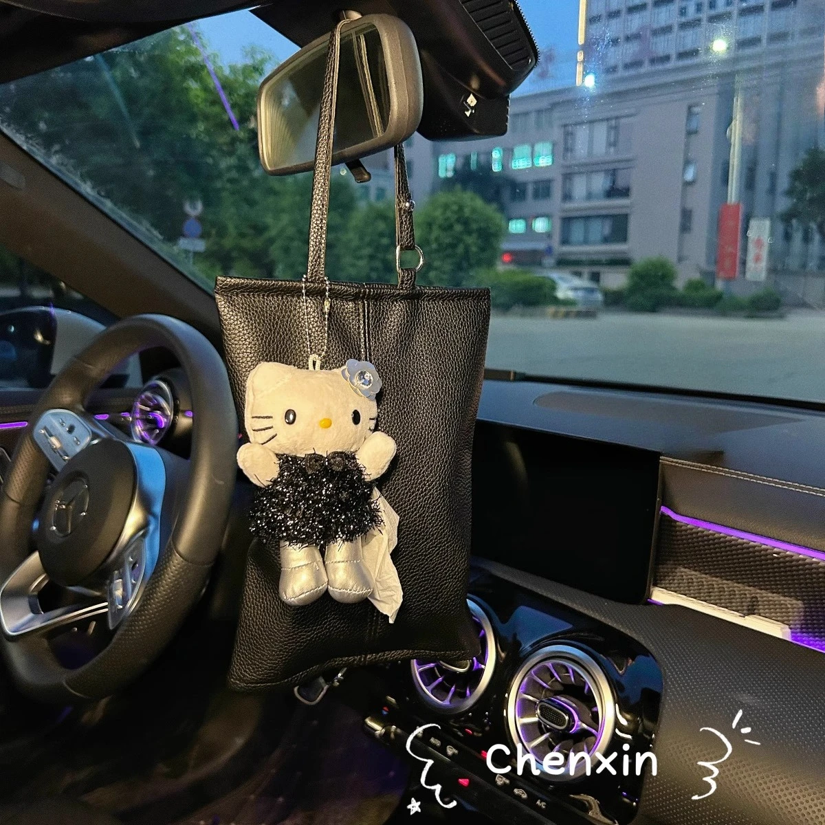 

Car Mounted Tissue Box Drawer Box Creative Car Armrest Box Backrest Hanging Multifunctional Sun Visor Four-color Tissue Bag
