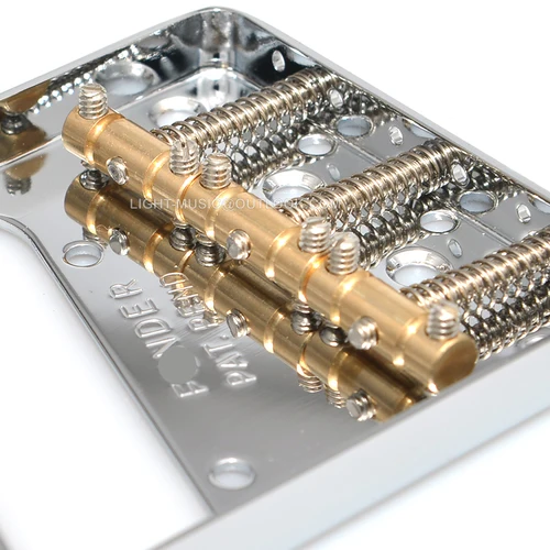 Imagen 2 del producto Puente de guitarra Vintage cromado, puente de sillín de latón con tornillos para guitarra Tele