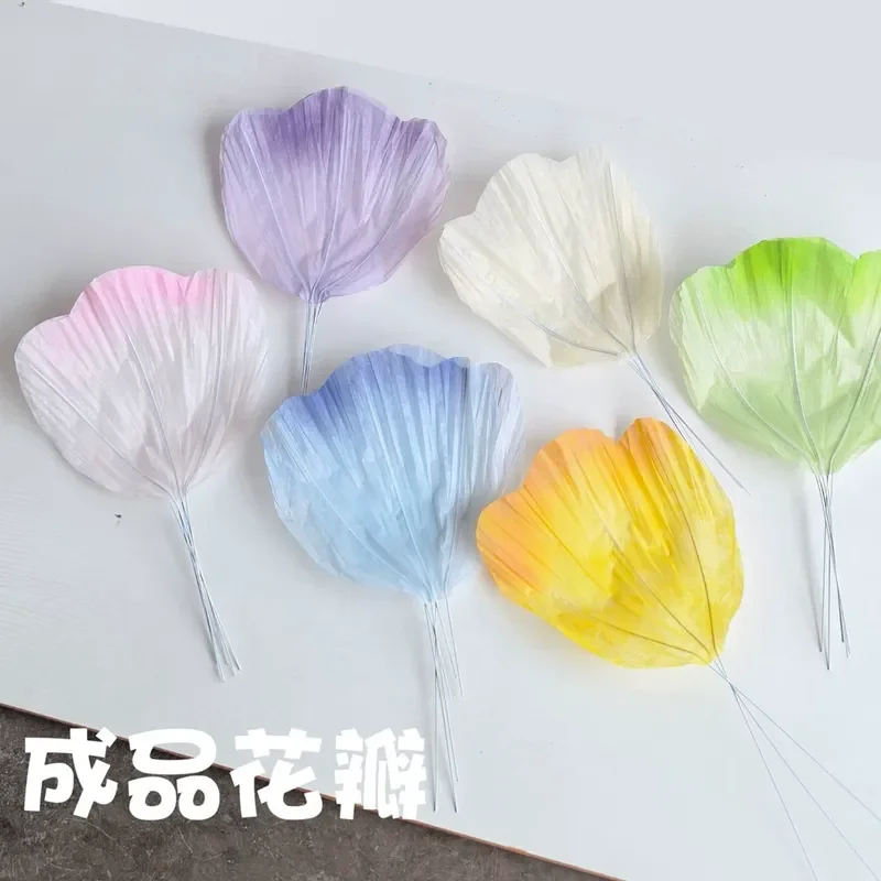 For Finished Petals Leaves Giant Peony Flower Heart Milk Cotton Material Work in Progress Handmade DIY Large Paper Art Flower