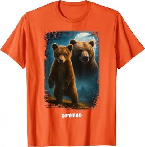 Somiedo Bär Lustiges Tierliebhaber-Bären-T-Shirt Y2k Camping Grafik Ästhetische Kleidung Humor Weiches Baumwoll-T-Shirt Kurzarm Geschenk – Detail 12