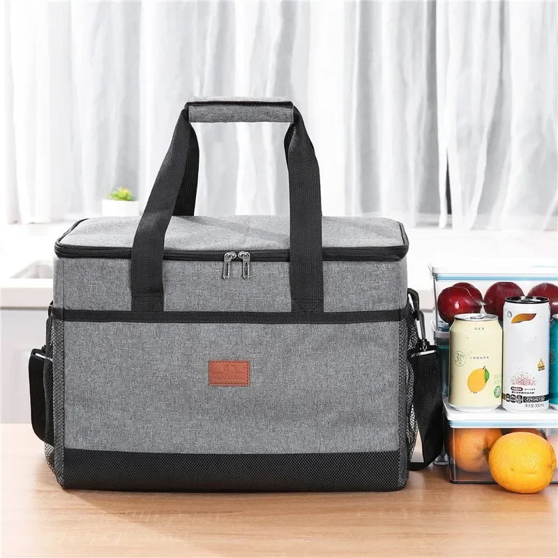 32L Soft Cooler Bag with Hard Liner Large Insulated Picnic Lunch Bag Box Cooling Bag for Camping BBQ Family Outdoor Activities