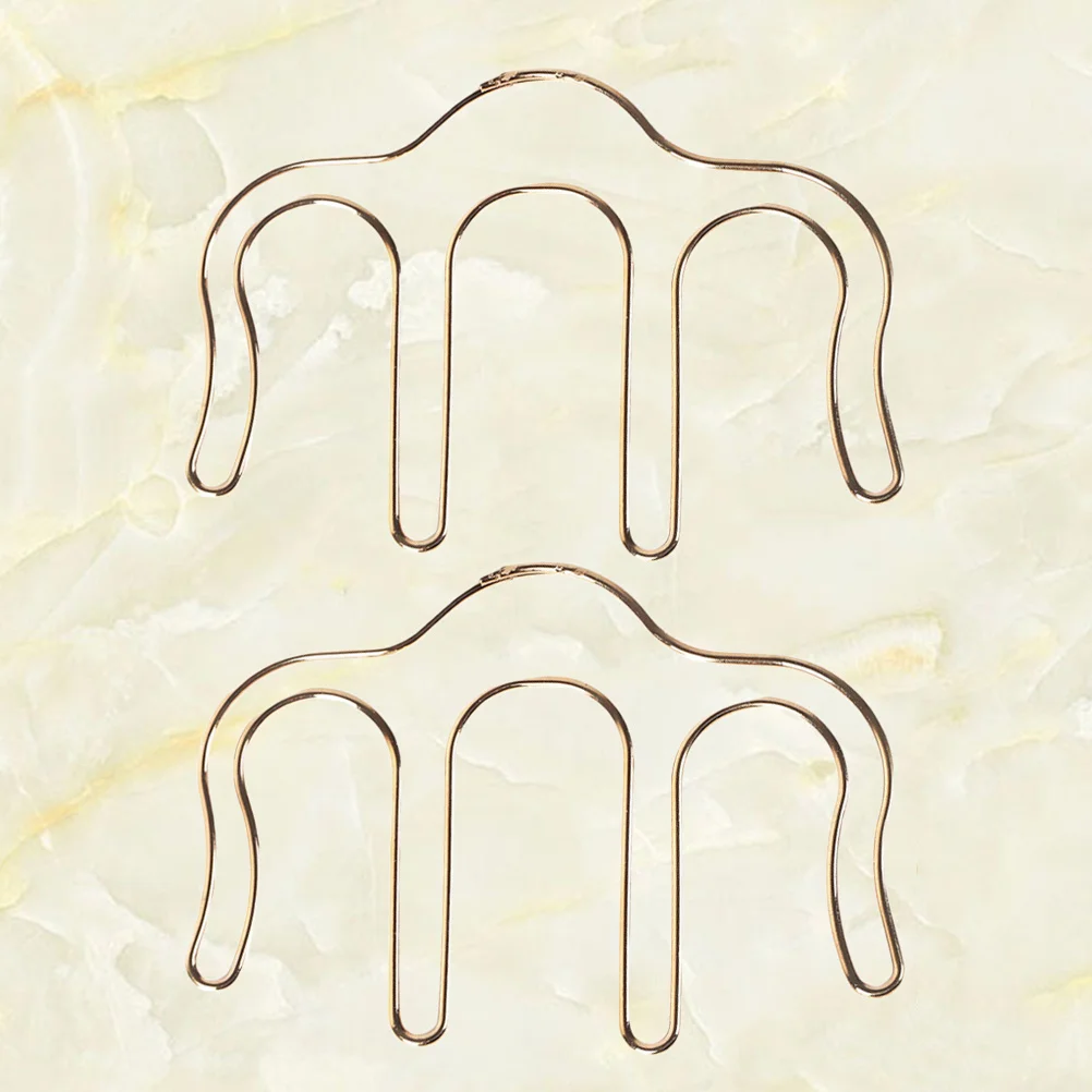 

2Pcs Metal Bookmark Clips Stylish M Shaped Creative Paper Clamp Exquisite Design Ideal As Promotional Items for Students