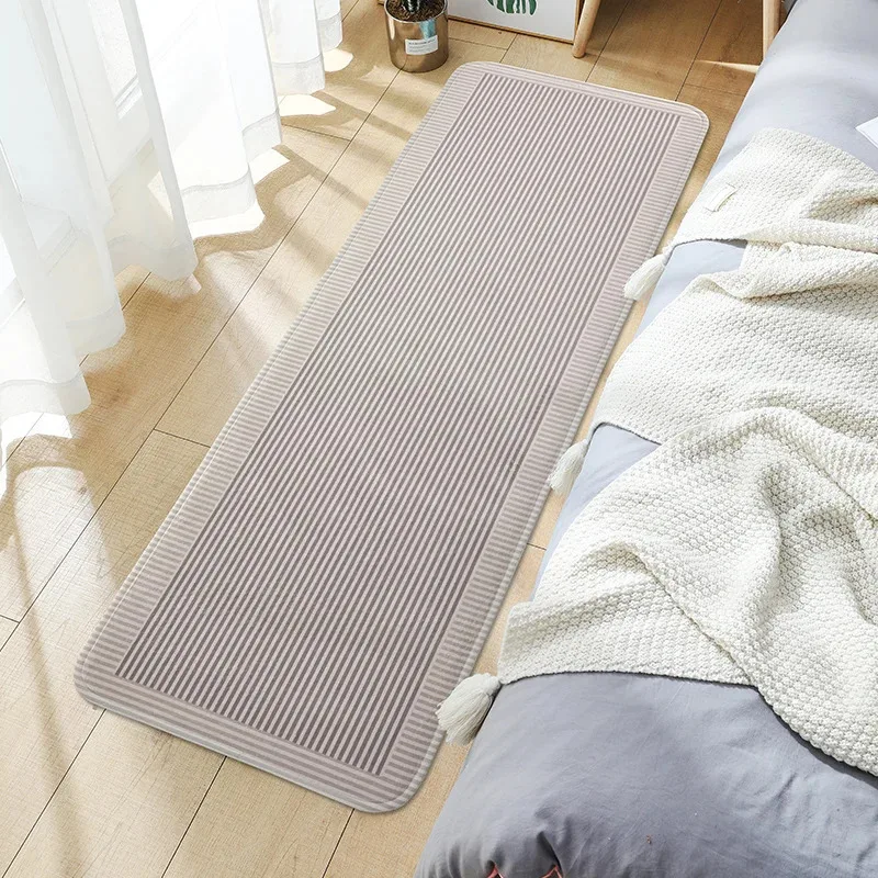 VIKAMA Wabi-Sabi Style Striped Carpet Kitchen Balcony Runner Non-Slip Living Room Bedroom Floor Mat Home Decor