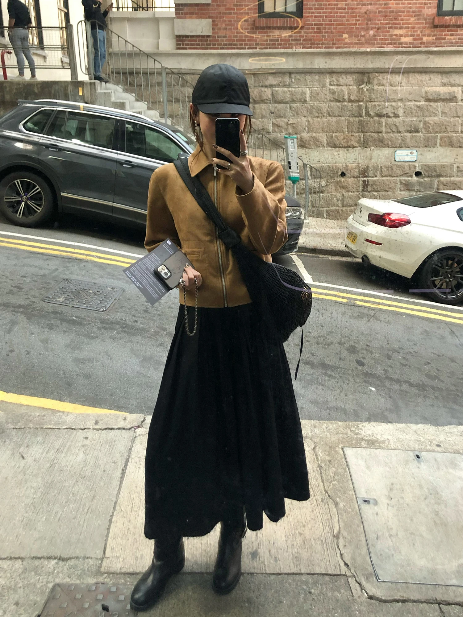 Wxlstudio ort couro pu jaet legal e sli casaco de motociclista feminino outono outerwear retro sle zíper corte reto