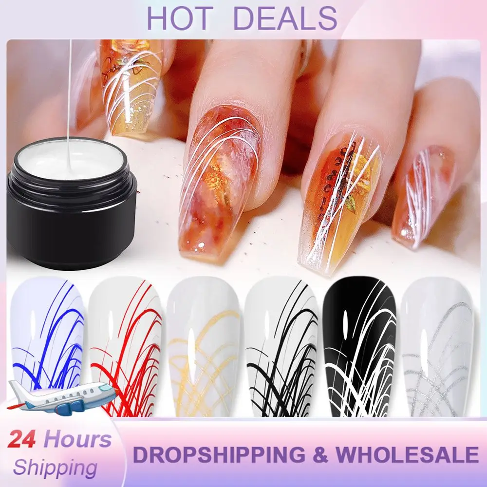 Misscheering Spider Web Drawing Gel smalto per unghie pittura colorata Gel smalto per unghie fai da te Nail Art Design Pull Silk Line Gel lacca