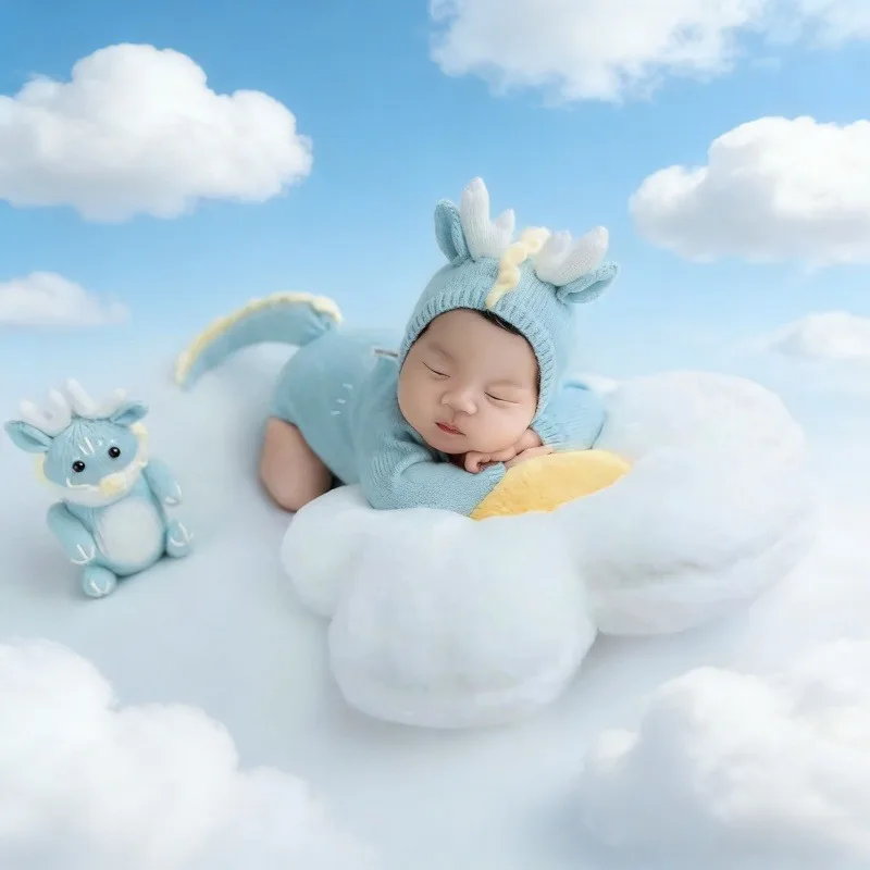 

Новый набор для фотосъемки новорожденных: синий дракон, реквизит для студийной съемки, аксессуары для фотосессии младенцев на 100 дней, одежда для фотосъемки младенцев