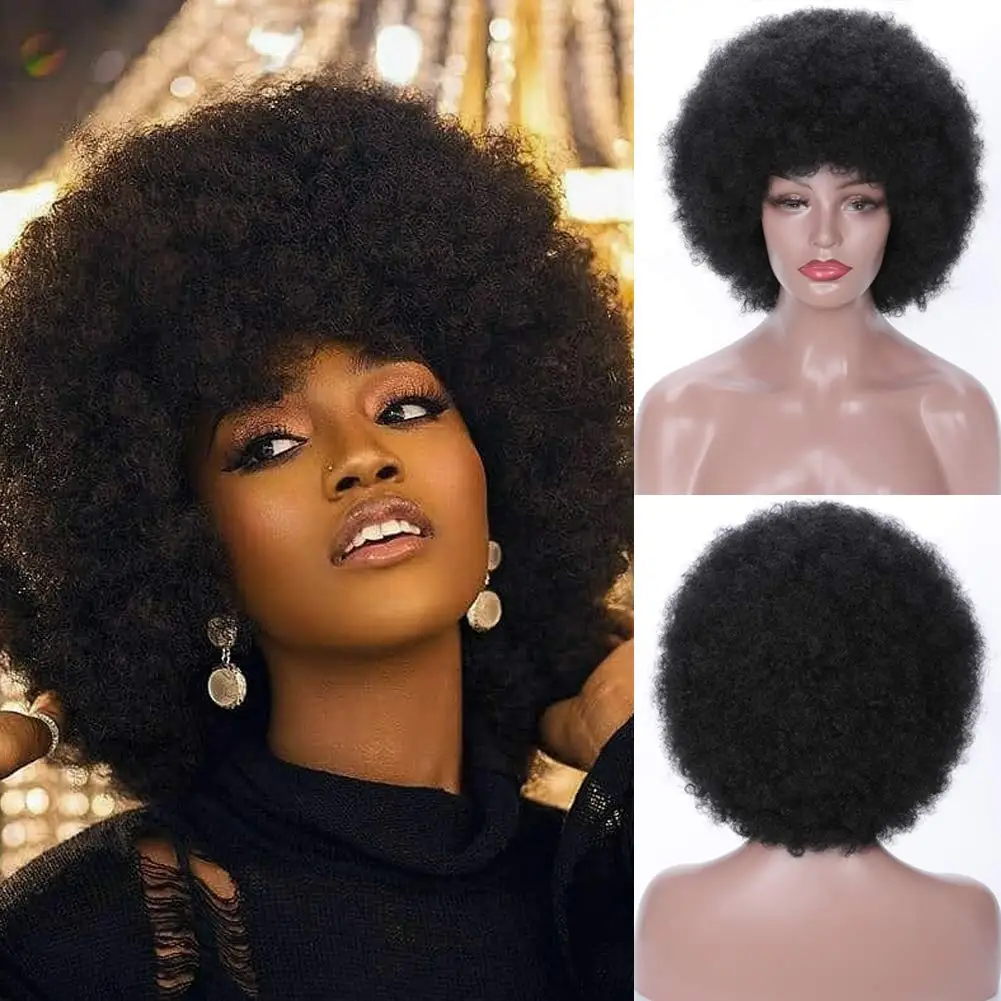 Esty Afro Kinky Curly Wigs Short Cut Wigs 100%  Brazilian Curly Full Machine Human Hair Wigs Short Pixie Cut Wigs for Women