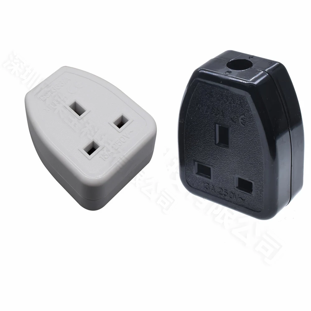 Singapore13A 250V UK British Standard Female Socket Malaysia White/Black Detachable Power Adaptor Cord Cable Hong Kong Connector