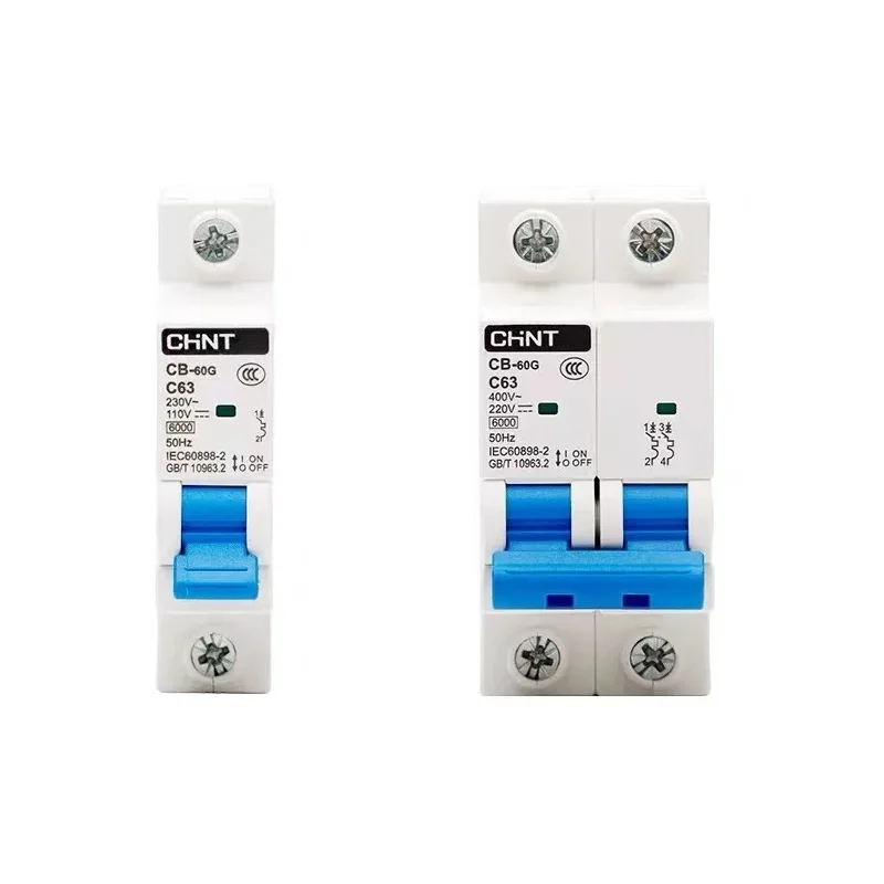 CHINT CB-60G CB-125G Circuit Breaker 10A-100A, 1P/2P Poles for Electrical Protection, Reliable Safety for Industrial Use